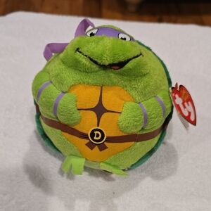 TY Beanie Ballz Teenage Mutant Ninja Turtles DONATELLO 4" Plush